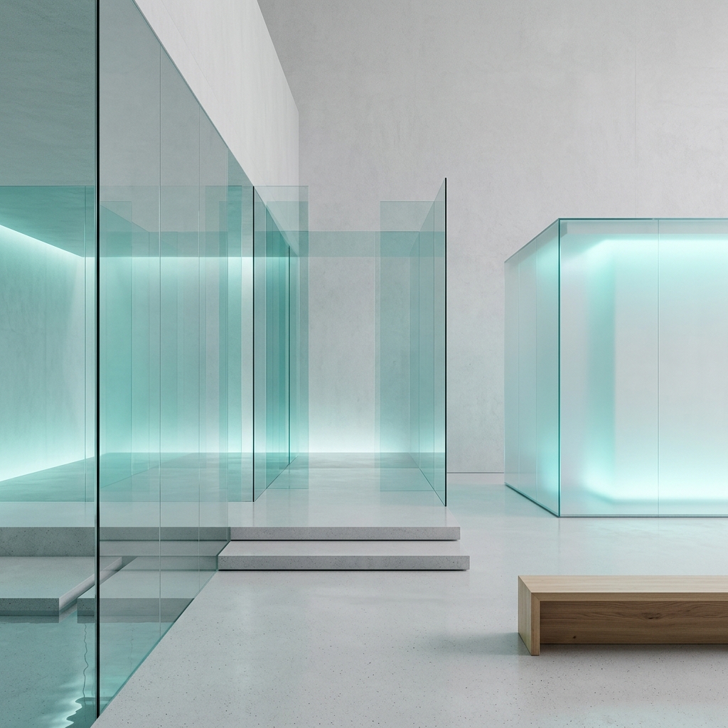 Architettura minimalista trasparente